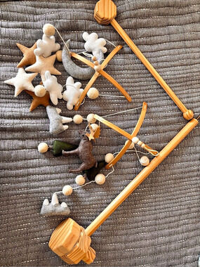 Nestig Wooden Mobile attachment arm and 2 mobiles